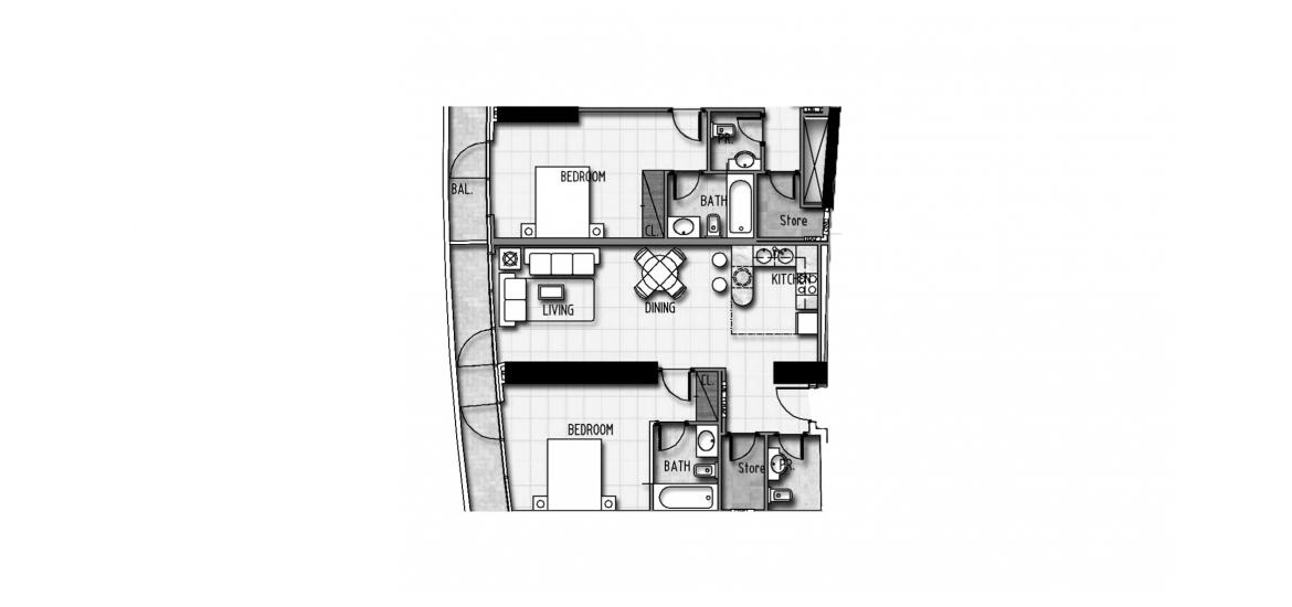 Plano del apartamento «106SQM», 2 dormitorios en MARINA BAY